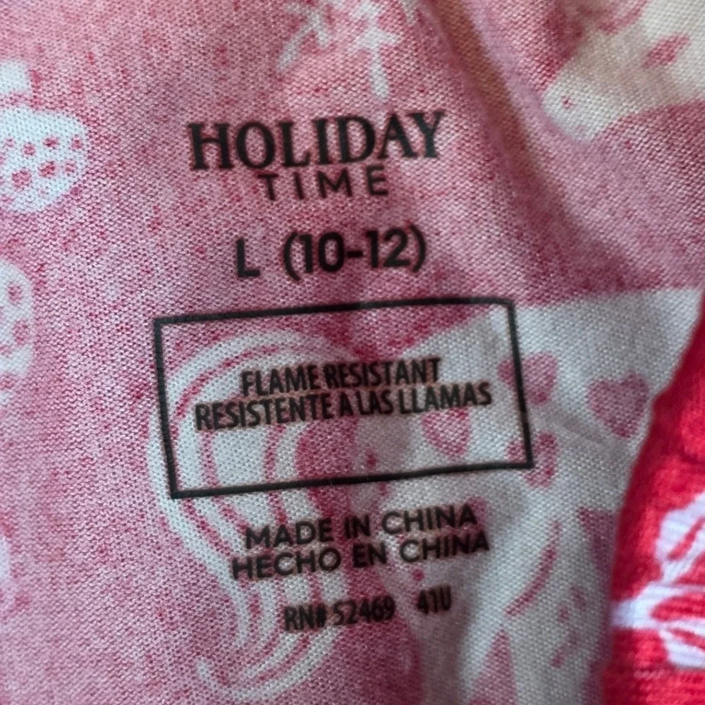Holiday Time Girls Red Unicorn Deer Pajama Pants Size L 10-12 Wide Leg Sleepwear